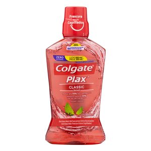 Enxaguante Bucal Anticárie Zero Álcool Classic Colgate Plax Frasco Leve 500ml Pague 350ml