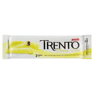 Wafer com Recheio de Chocolate Meio Amargo e Cobertura de Chocolate Branco Dark Peccin Trento Pacote 32g 2 Unidades