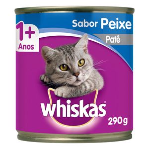 Patê para Gatos Adultos 1+ Peixe Whiskas Lata 290g