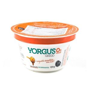 Iogurte Grego Zero Gordura YORGUS com Mel Pote 130g