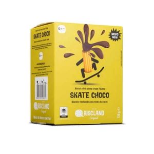 Biscoito Recheado com Creme de Cacau BISCLAND Skate Choco Caixa 120g