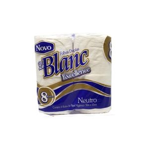 Papel Higiênico Folha Dupla LE BLANC Neutro Pacote 8un