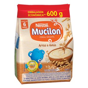 Mingau MUCILON NESTLÉ de Arroz e Aveia Sachê 600g