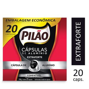 Café em Cápsulas de Alumínio PILÃO Espresso12 Extra Forte 104g C/20 Un Emb Econômica