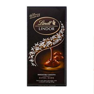 Chocolate Suíço LINDT Lindor Dark 60% Cacau Barra 100g