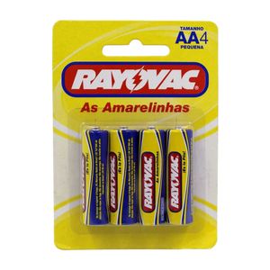 Pilha AA RAYOVAC As Amarelinhas Pequena 4 Unidades 1,5v