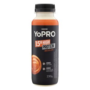 Iogurte Desnatado YOPRO Doce de Leite Zero Lactose 15g High Protein Frasco 250g