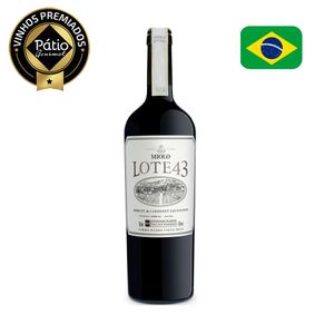 Vinho Tinto Brasileiro Miolo LOTE 43 Merlot Cabernet Sauvignon Garrafa 750ml