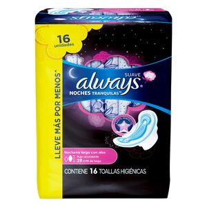 Absorvente com Abas Suave ALWAYS Noites Tranquilas Pacote 16 Unidades Leve Mais Pague Menos