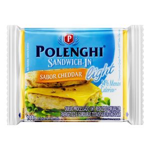 Queijo Processado UHT Cheddar Light Polenghi Sandwich-In 144g 8un