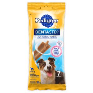 Petisco para Cães Adultos Raças Médias Pedigree Dentastix Pacote 180g 7 Unidades