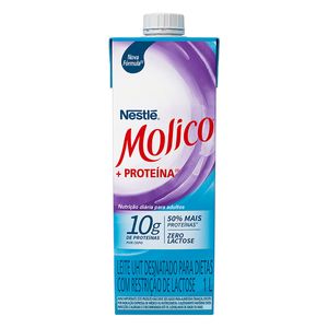 Leite UHT Desnatado Zero Lactose Nestlé Molico + Proteína Caixa com Tampa 1l