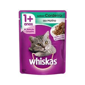 Ração Whiskas para Gatos Adultos 1+ Cordeiro ao Molho Encorpado Sachê 85g