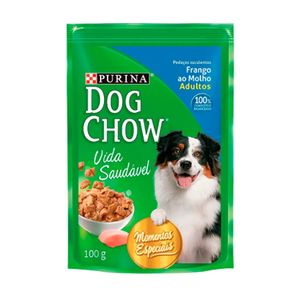 Ração Úmida para Cães Adultos DOG CHOW PURINA Frango ao Molho Sachê 100g