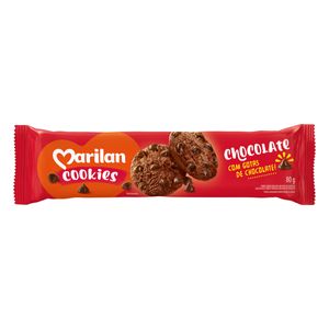 Biscoito Cookie Chocolate com Gotas de Chocolate Marilan Pacote 80g