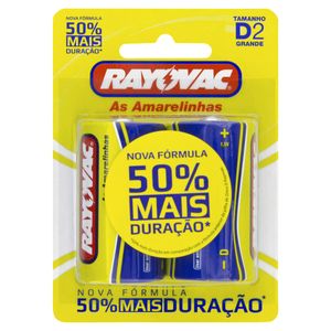 Pilha D Rayovac As Amarelinhas Grande 2 Unidades 1,5V