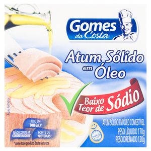 Atum Sólido em Óleo Gomes da Costa Caixa 120g