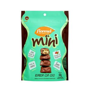 Mini Bombom com Coco FLORMEL Zero Açúcar Sachê 60g