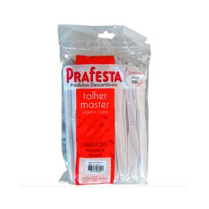 Faca Descartável PRAFESTA Master Branco Pacote 50un