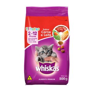 Ração para Gatos WHISKAS Carne e Leite Filhotes Pacote 500g