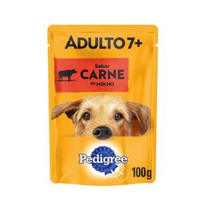 Ração Úmida para Cães Adulto 7+ Anos PEDIGREE sabor Carne ao Molho Sachê 100g