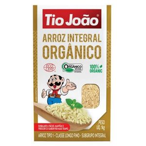 Arroz Integral Orgânico Tipo 1 Tio João Caixa 1kg