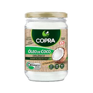 Óleo de Coco COPRA Extravirgem Orgânico Pote de Vidro 500ml