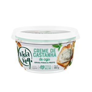 Creme de Castanha de Caju VIDA VEG Ervas Finas e Pesto Pote 180g