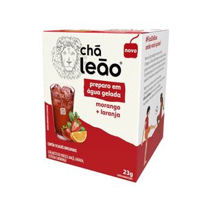 Chá LEÃO Morango + Laranja Caixa 10un