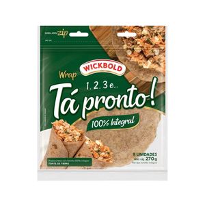 Pão tipo Tortilha Wrap WICKBOLD 100% Integral Pacote 270g