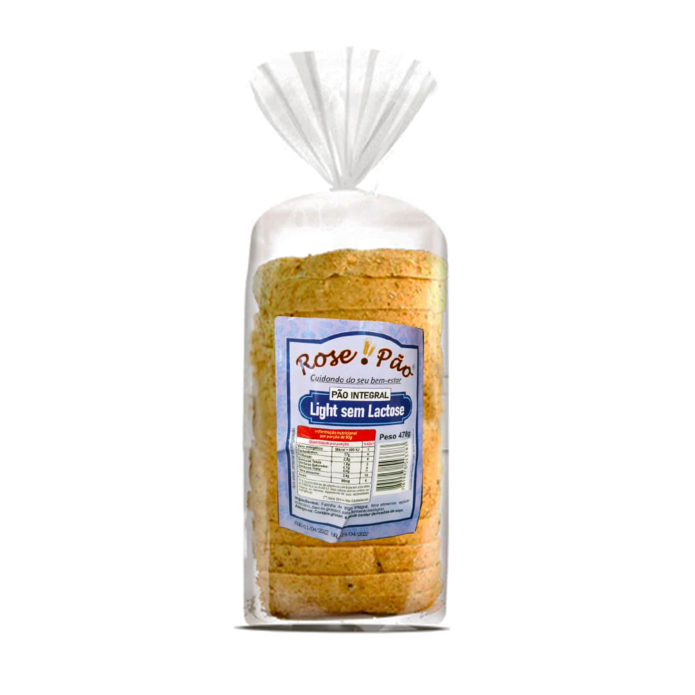 Pão Integral ROSE PÃO Light Sem Lactose Pacote 470g