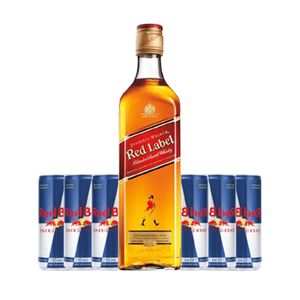 Kit Whisky JONNIE WALKER Red Label 750ml 1un & Energético RED BULL Energy Drink 250ml 6un