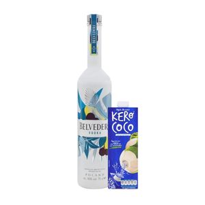 Kit Vodka BELVEDERE Summer Limited 700ml 1un & Água de Coco Esterilizada Kero Coco 1L 1un