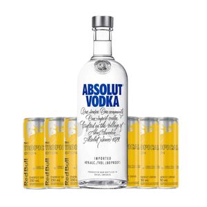 Kit Vodka Absolut Original 750ml 1un & Energético RED BULL Frutas Tropicais 250ml 6un