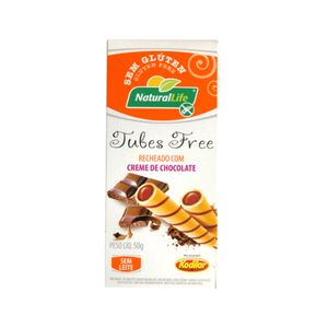 Rolinhos Wafer NATURAL LIFE Tubes Free Creme de Chocolate caixa 50g