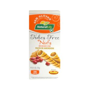 Rolinhos Wafer NATURAL LIFE Tubes Free Pasta de Amendoim caixa 50g