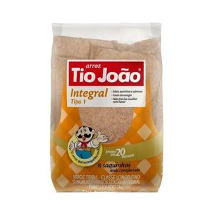 Arroz Integral Tipo 1 TIO JOÃO com 8 Saquinhos Pacote 1kg