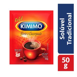 Café Solúvel Forte e Encorpado Kimimo Sachê 50g Refil Econômico