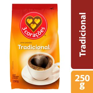 Café em Pó Tradicional 3 CORAÇÕES Pacote 250g