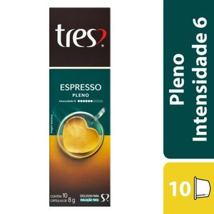 Café em Cápsula Torrado e Moído Espresso Pleno Tres Caixa 80g 10 Unidades