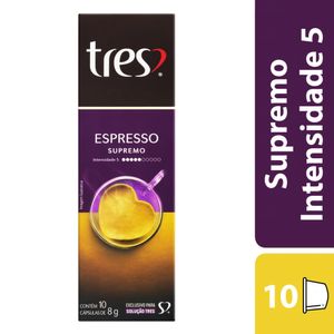Cápsula de Café Expresso TRÊS CORAÇÕES Supremo 10un Caixa 8g