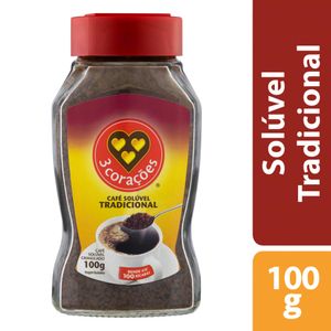 Café Solúvel 3 CORAÇÕES Pote 100g