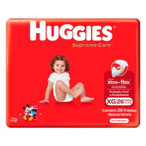 Fralda Descartável Infantil HUGGIES Supreme Care XG Pacote 26 Un