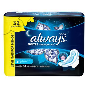 Absorvente Seco com Abas ALWAYS Leve 32 Pague 26