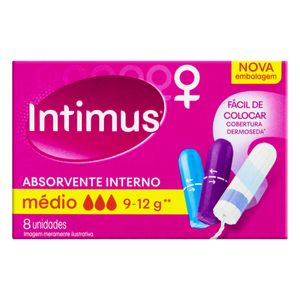 Absorvente Interno Médio Intimus Caixa 8 Unidades