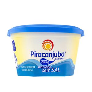 Manteiga Comum PIRACANJUBA sem Sal Pote 200g