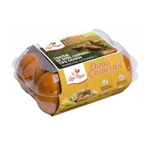 Ovos Caipira Grande LABEL ROUGE Vermelho Contém 6 Unidades