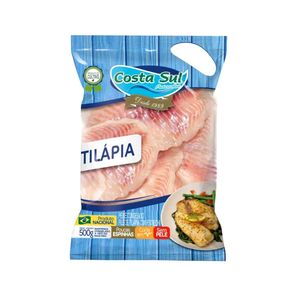 Filé de Peixe Sem Pele COSTA SUL Tilápia congelado 500g