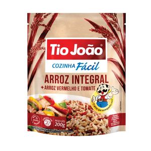 Arroz Cozinha Fácil TIO JOÃO Arroz Integral + Arroz Vermelho e Tomate Pacote 200g