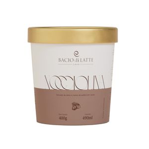 Sorvete ao Leite Nocciolina BACIO DI LATTE Creme de Avelã com Cacau Pote 490ml